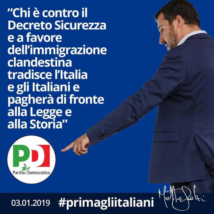 Salvini minaccia il PD e non dovremmo chiamarlo fascista?