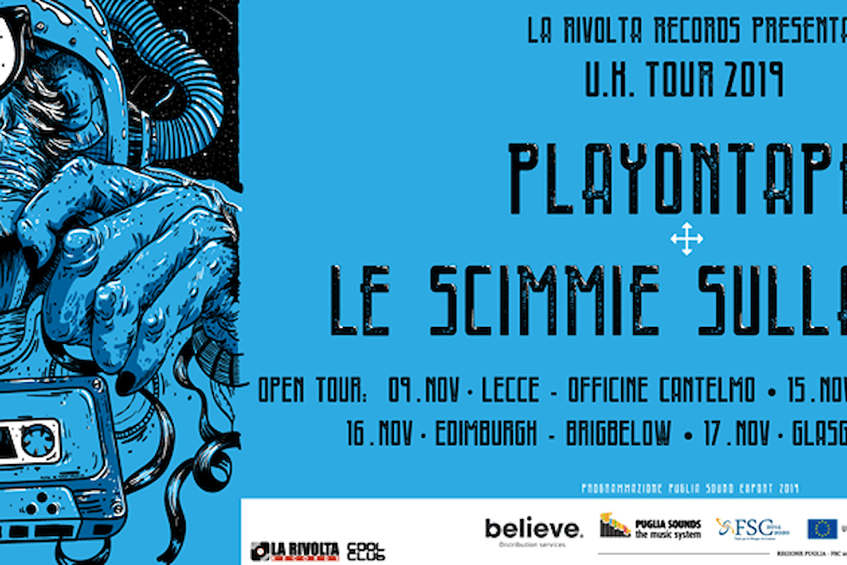 Playontape e le Scimmie sulla Luna presenteranno in anteprima a Lecce “PLAYTHEMONKEYS & UK TOUR 2019”