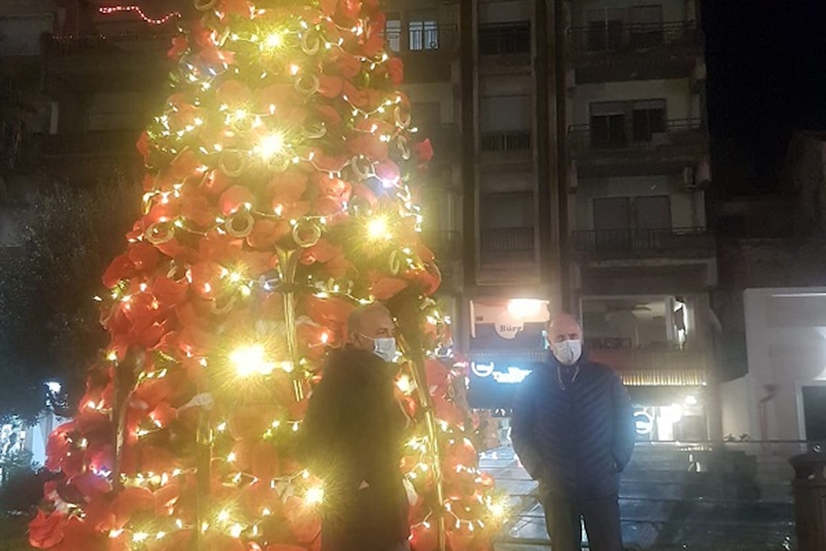 Milazzo (ME), acceso l’albero in piazza Duomo: comincia il “Natale degli alberi”