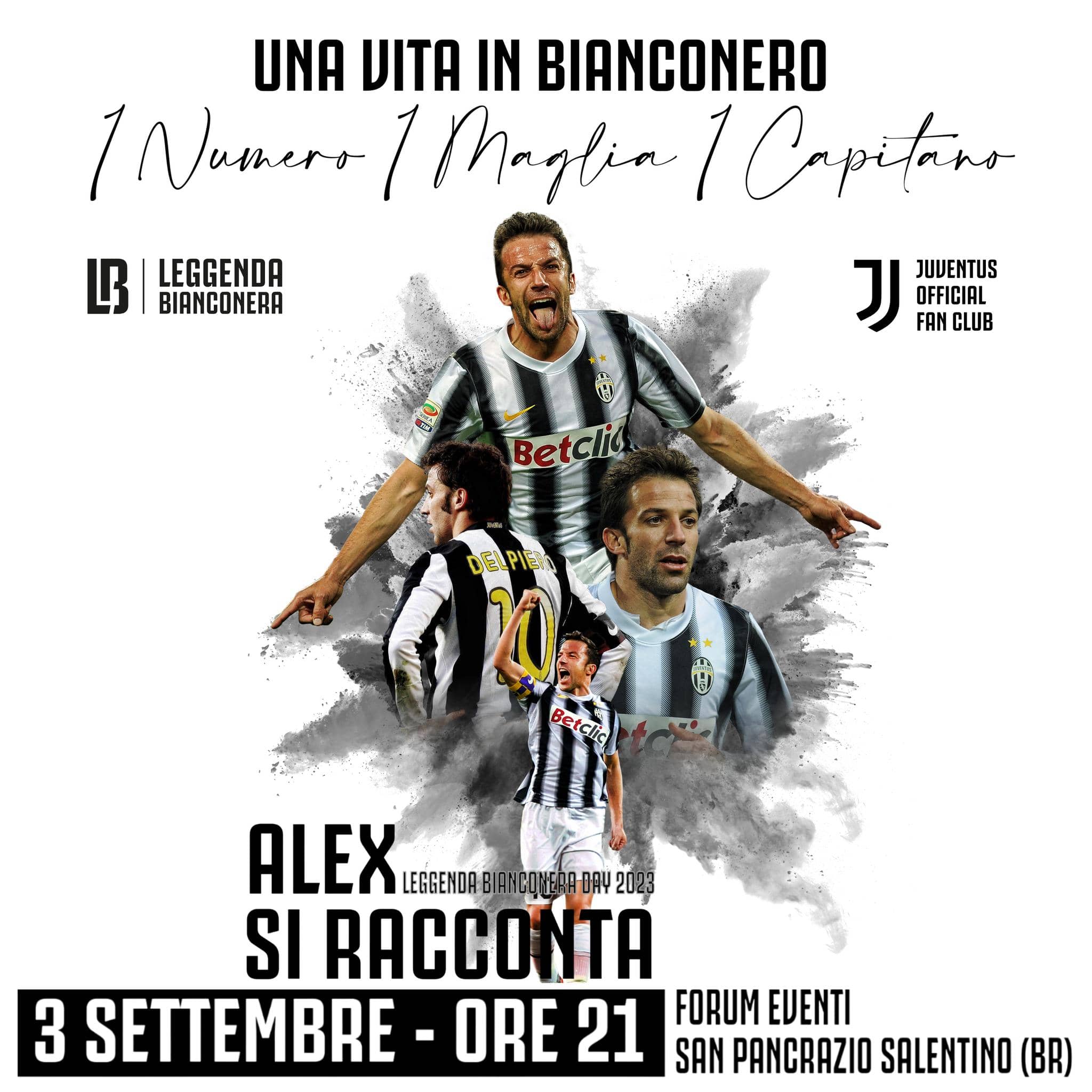 Alex Del Piero arriva nel Salento: ospite speciale al Forum Eventi di San Pancrazio