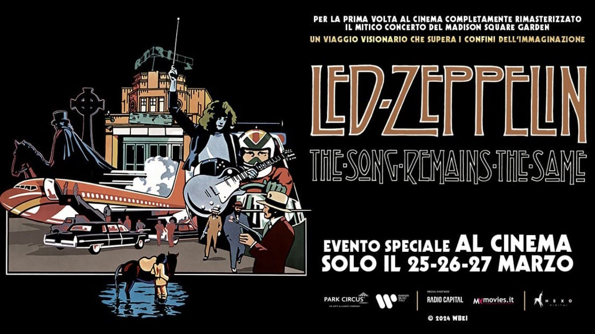 Anteprima Stampa “Led Zeppelin: The Song Remains The Same: 18 marzo, alle 14.30, a Milano, proiezione del film-concerto dei Led Zeppelin, che arriverà, nelle sale italiane, il 25, 26, 27 marzo