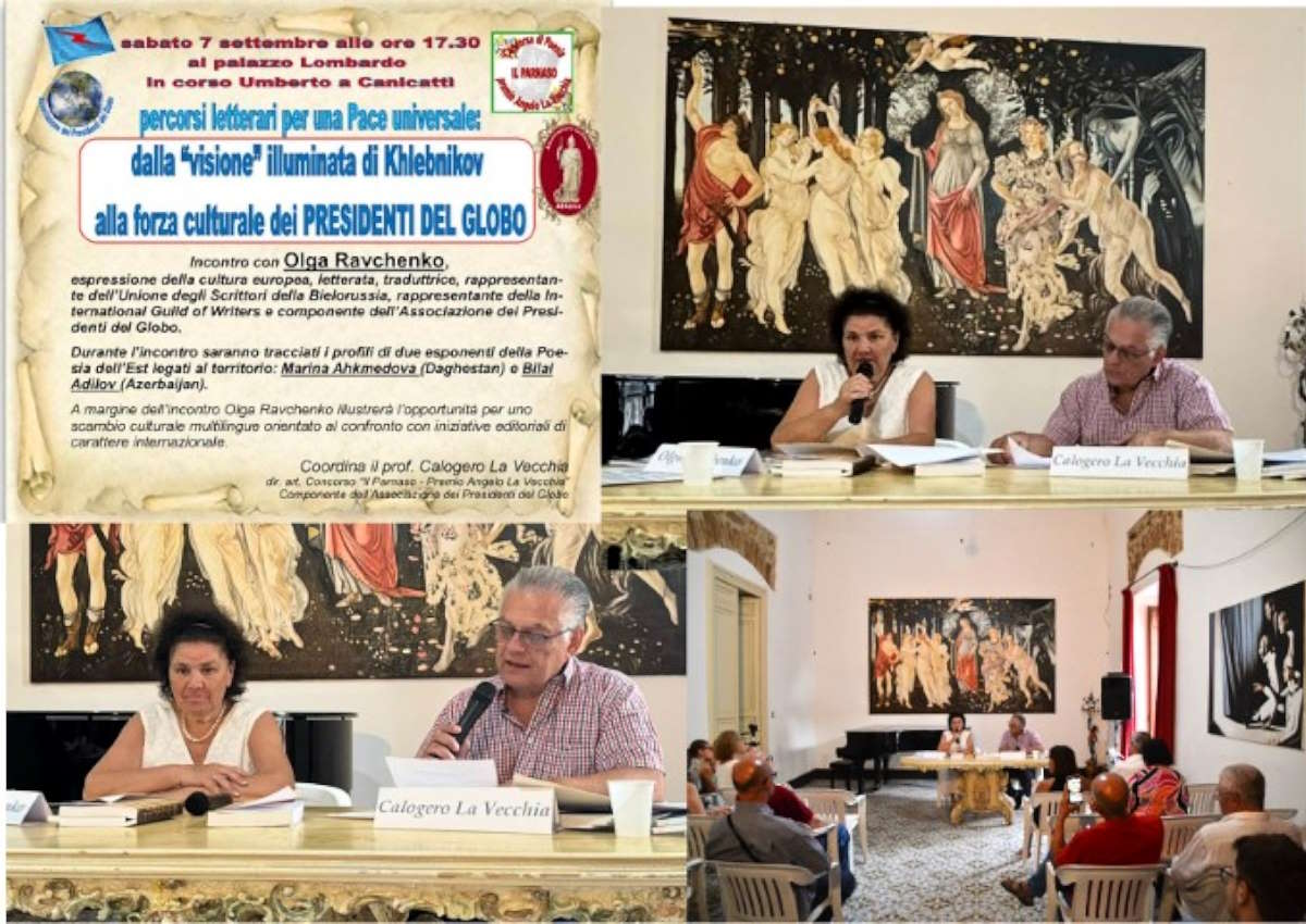 “Percorsi letterari per una pace universale: dalla visione illuminata di Khlébnikov alla forza culturale dei Presidenti del Globo”. Un incontro interessante con Olga Ravchenko e Calogero La Vecchia