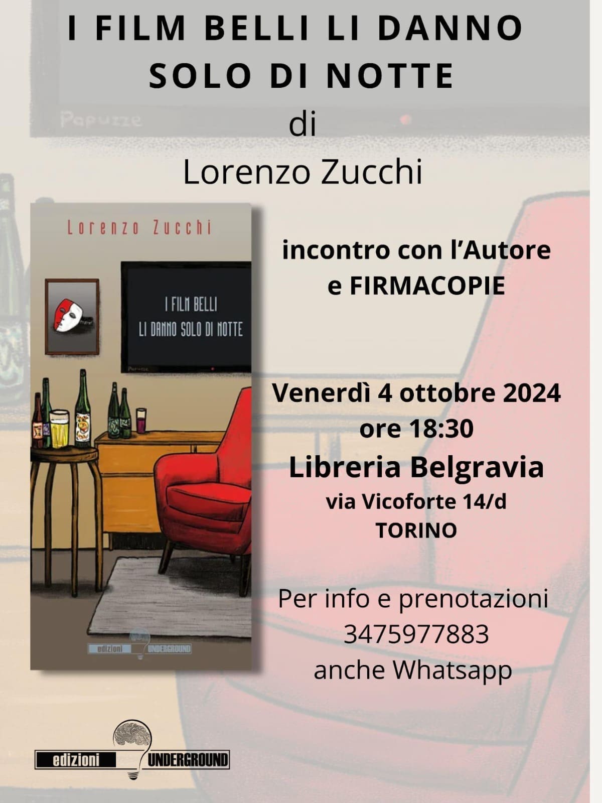 Incontriamo i grandi autori del futuro: Lorenzo Zucchi arriva a Torino! A cura di Ely Gocce di Rugiada