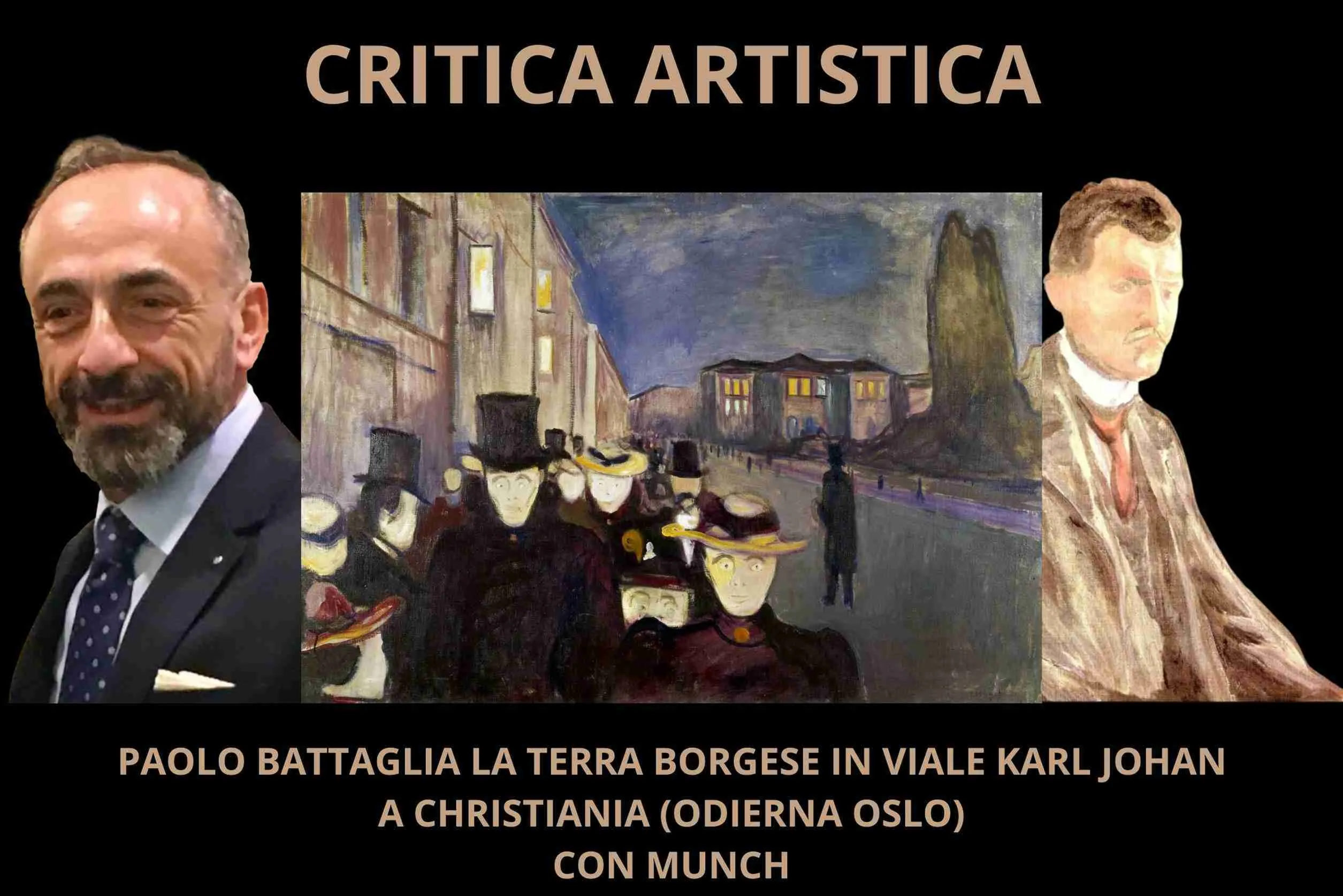 1892 | L'angoscia entra nella pittura moderna, Paolo Battaglia La Terra Borgese va di sera in viale Karl Johan, a Christiania (Oslo), con Munch