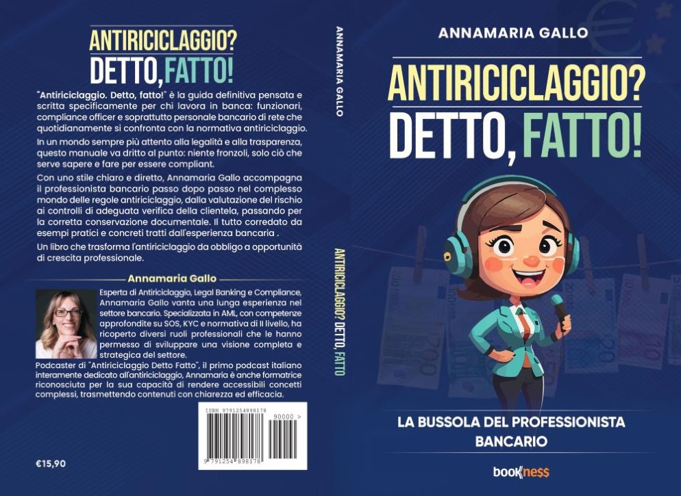 Annamaria Gallo, il nuovo libro “Antiriciclaggio? Detto, fatto!” - Una guida pratica per chi lavora nella rete bancaria | RECENSIONE