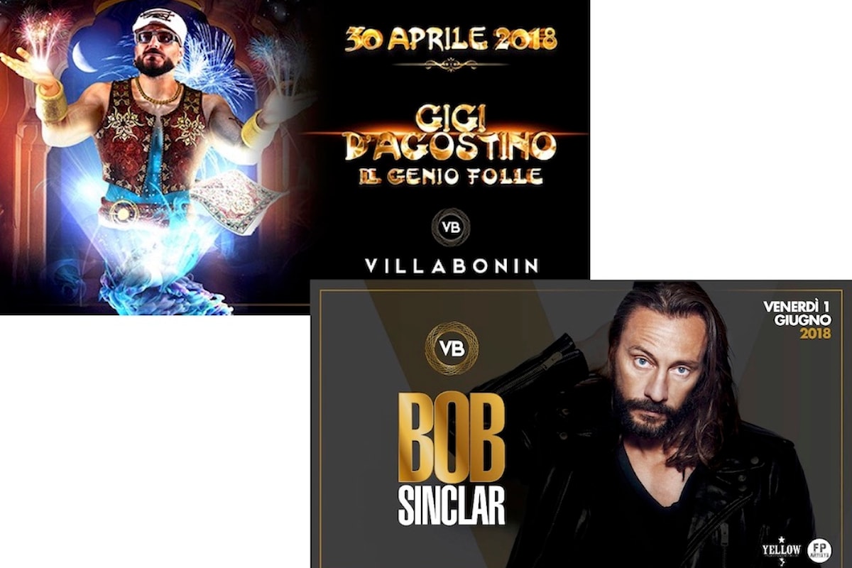 Villa Bonin fa scatenare Vicenza al ritmo dei top dj: 30/04 Gigi D'Agostino, 1/6 Bob Sinclar