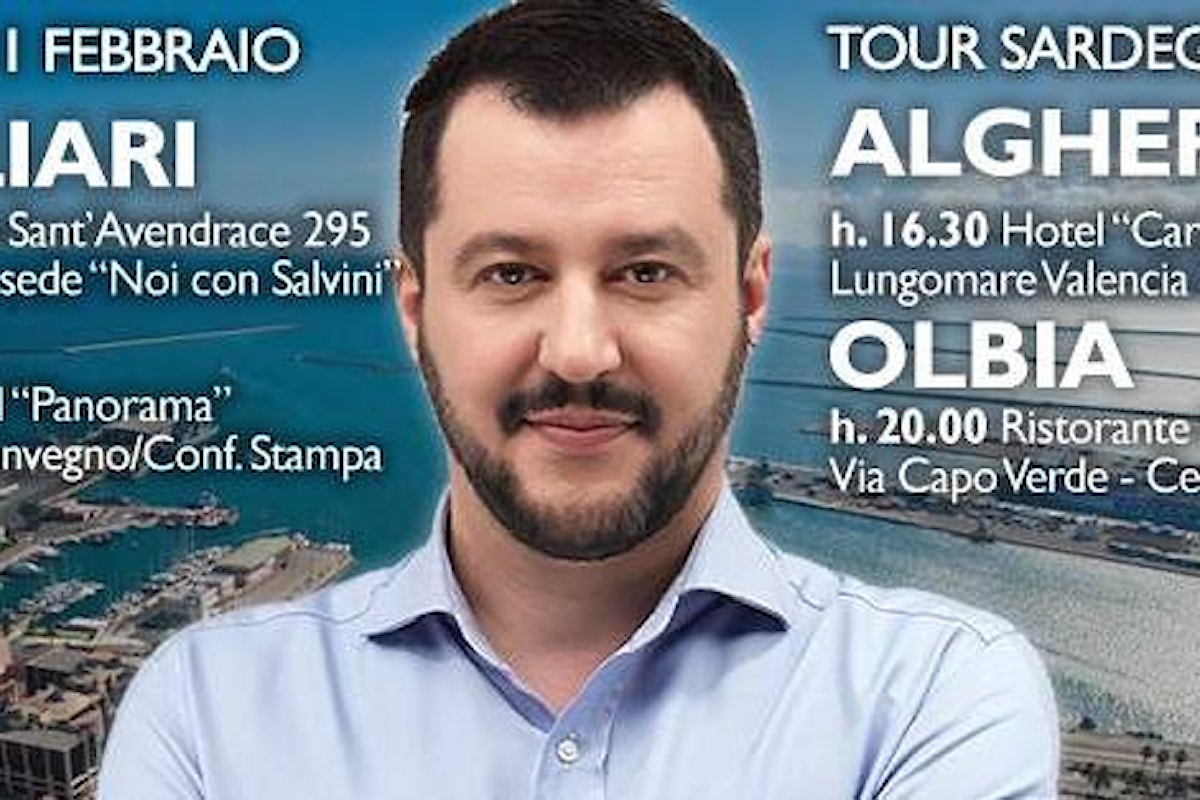 Tour di Salvini in Sardegna, come al solito manifestazioni e proteste