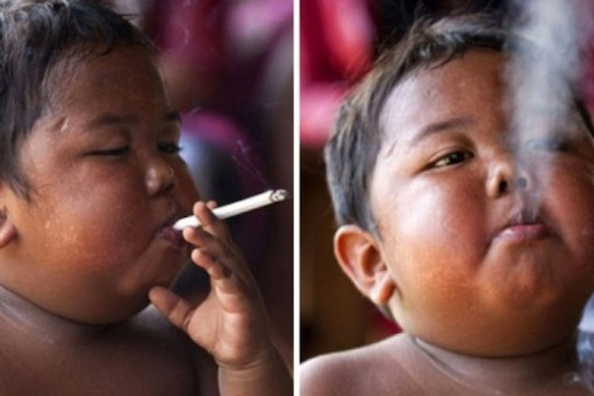 Fuma 40 sigarette al giorno: è un bimbo di nome Ardi