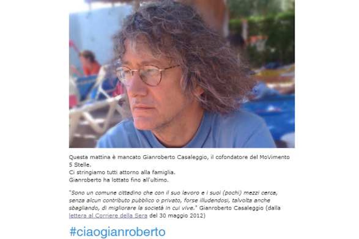 È morto a 61 anni Gianroberto Casaleggio, guru del Movimento 5 Stelle