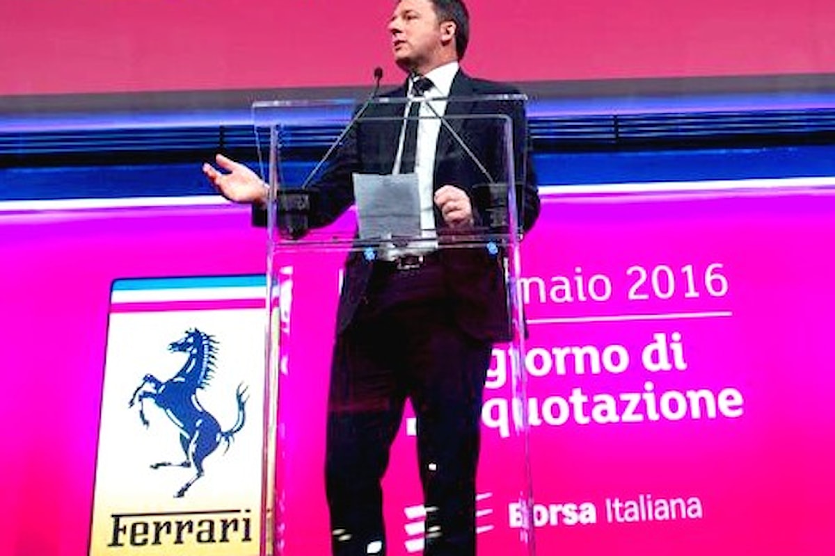 Il titolo Ferrari debutta a Piazza Affari con la benedizione di Renzi