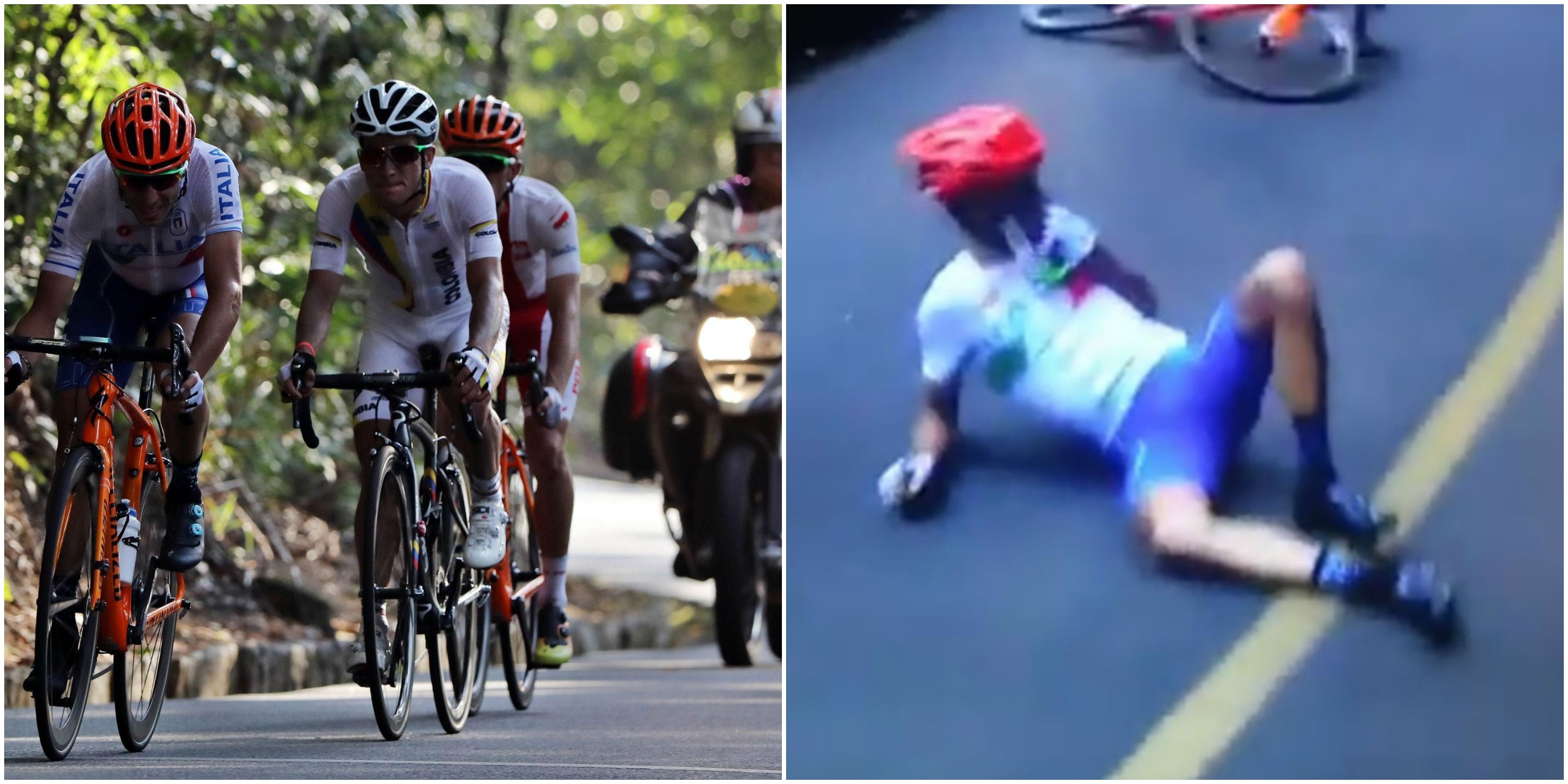 Nibali - la fuga e la caduta